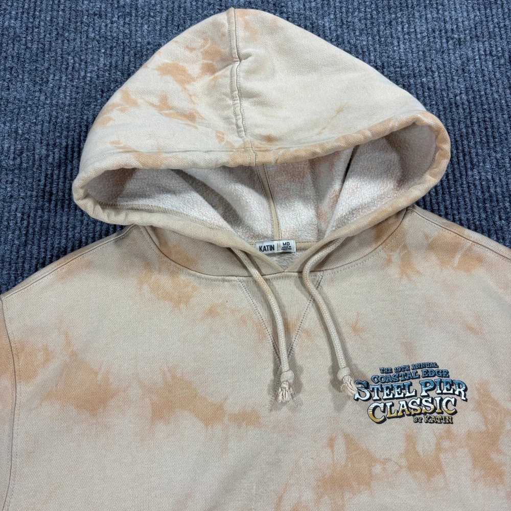 Katin Hoodie Mens Medium Tan Tie Dye Steel Pier Classic Graphic